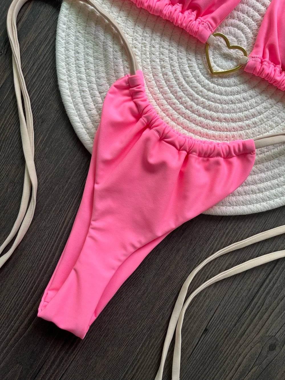 RUOTONSEPT Sexy Halter Solid color Bikini Set Women's Swimsuit Two-piece Triangle Thong Swimwear Bathing Suit Brazilian Biquinis - Empire P.E