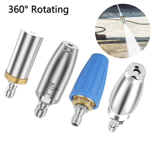 Pressure Washer Tips Turbo Nozzle With 1/4'' Quick Connect 360°Rotating Power Washer Nozzles 5000 PSI Spray Nozzle for Driveway - Empire P.E