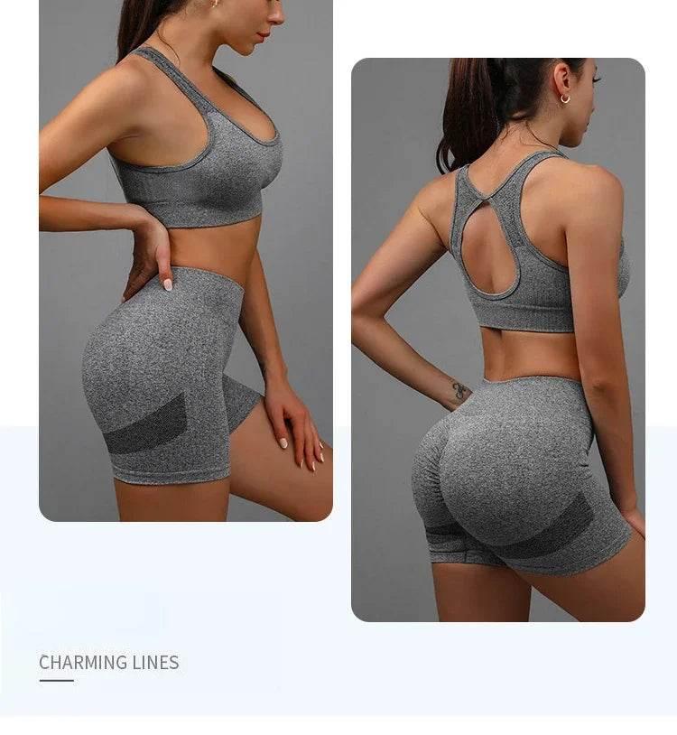 Yoga Suit Yoga Sports Underwear Women's Fitness Suit Vest Running Sports Yoga Shorts Set Yoga Set Workout Set - Empire P.E
