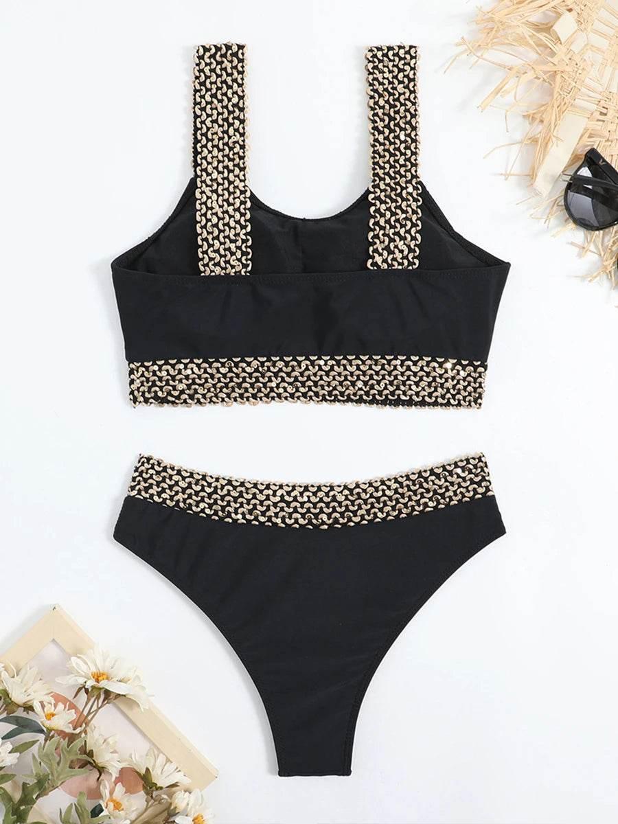Sexy High Waist Bikini Women High Cut Female Padded Bathing Suit Two Piece - Empire P.E