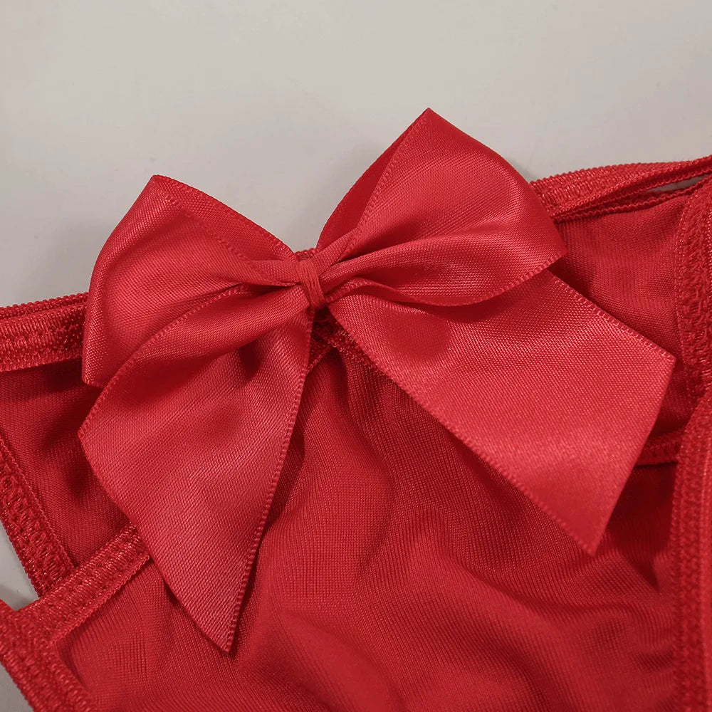 Sexy Bowknot Lingerie For Women Babydoll Erotic Bra And Panties Sets Porno Dress for Sex Thong Sets Transparent Clothes - Empire P.E