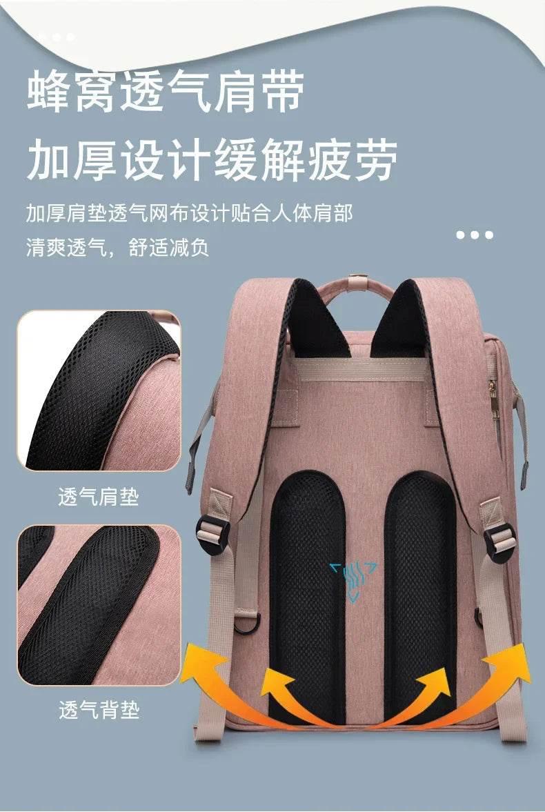 New Multifunctional Mother and Baby Bag Mom Bag Bottle Backpack Folding Sleeping Changing Bag Diaper Backpack - Empire P.E