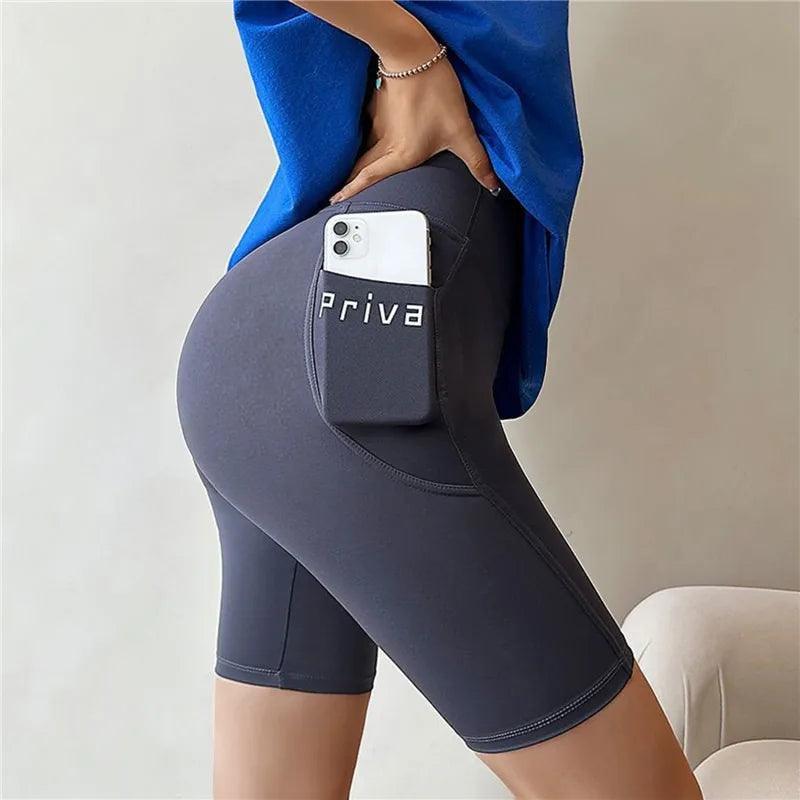 Women Yoga Sports Shorts High Waist Fitness Shorts Casual Streetwear Short Trousers Female Tight Shorts For Ladies Workout Pants - Empire P.E