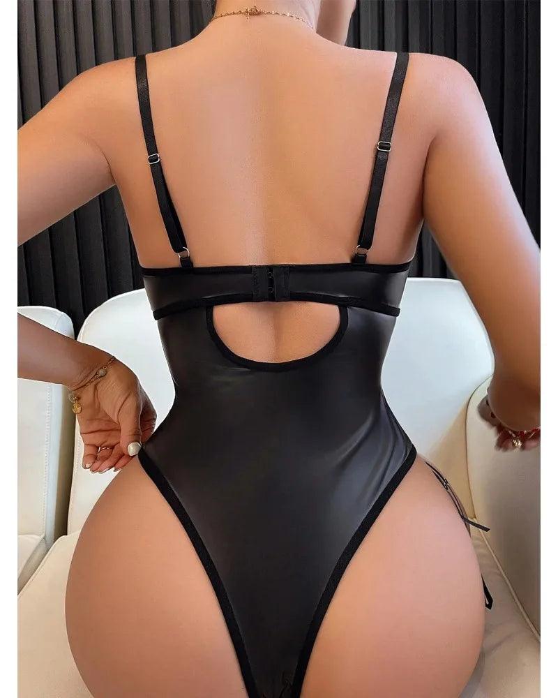 Toucheart Sexy Sexy Pajamas Fishnet PU Leather - Empire P.E