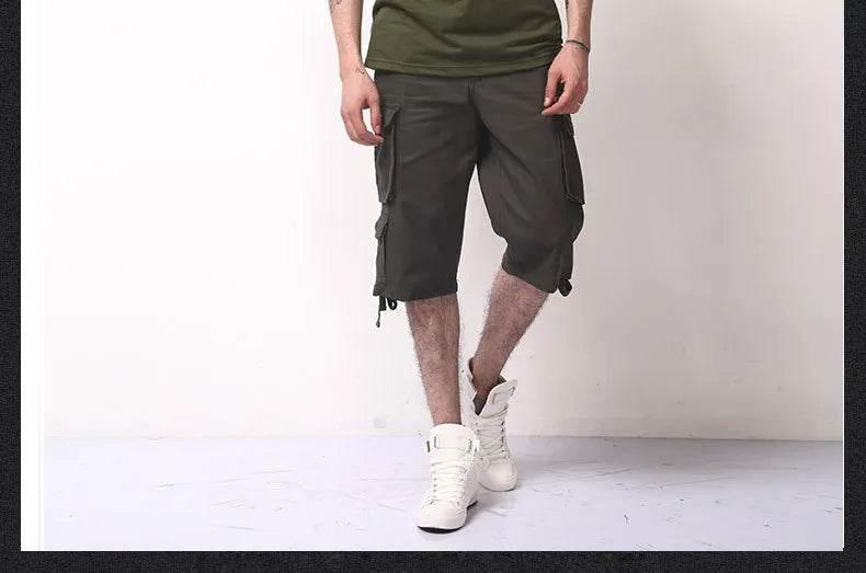 New Men's Trend Loose Large Size Cotton Shorts Multi Pocket - Empire P.E
