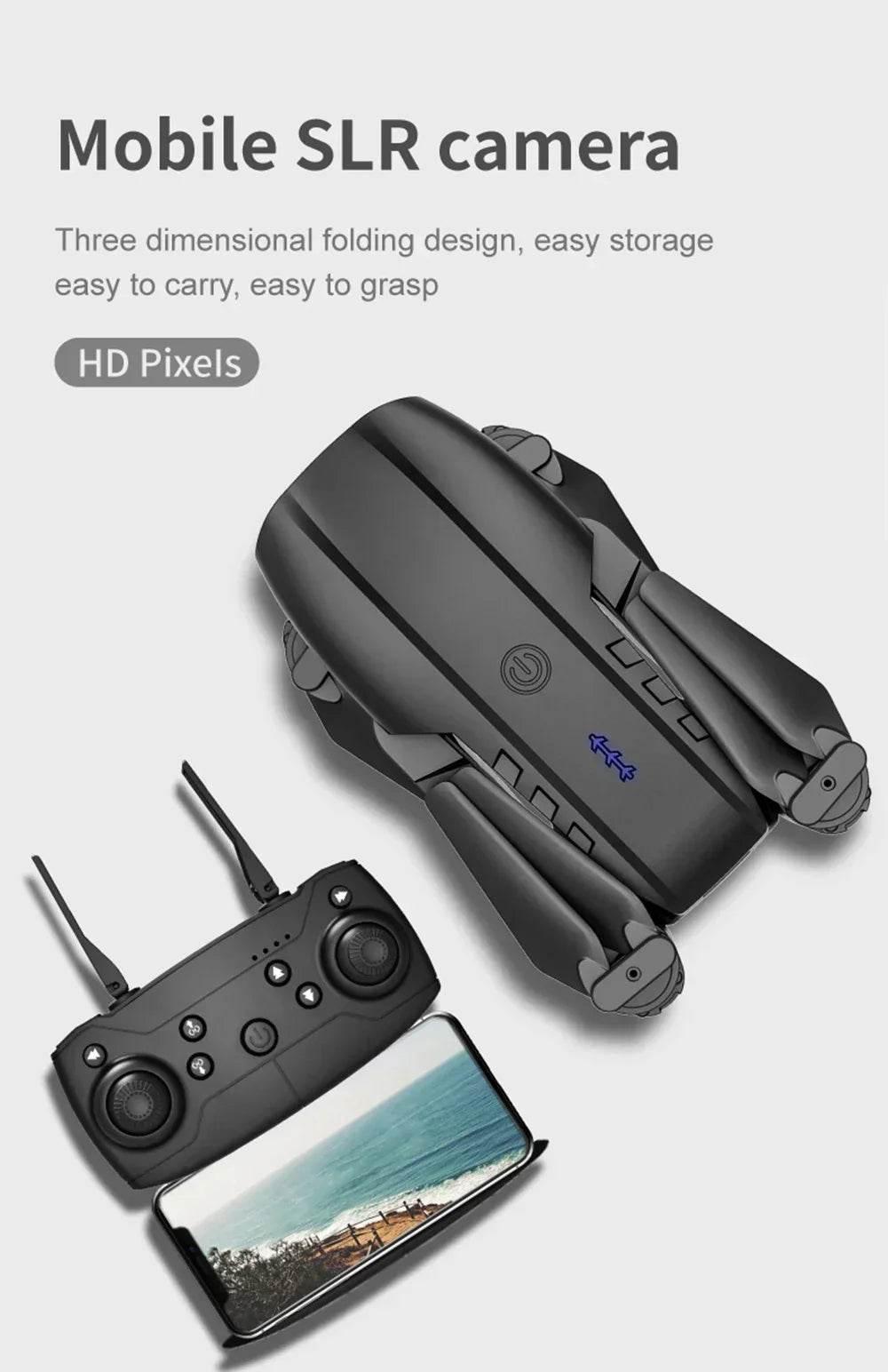 E99 Quadcopter Folding Drone Remote Control Handle Four Axis Aircraft HD Photography UAV Altitude Fixation - Empire P.E