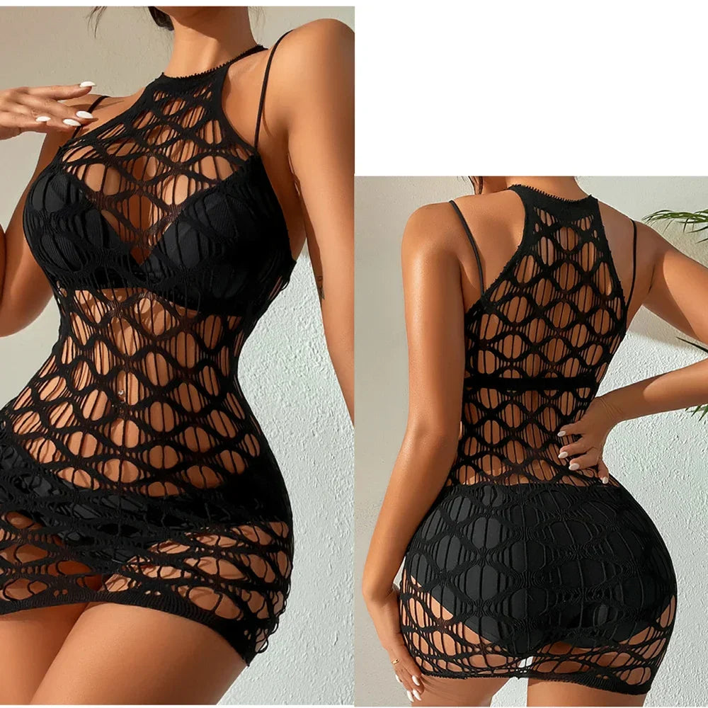 Sexy Women Fishnet Bodycon Mini Dress Mesh - Empire P.E