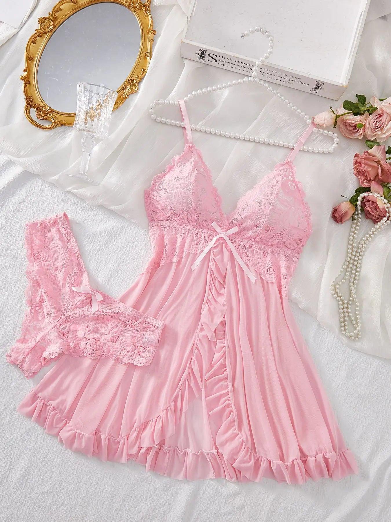 Sexy Lingerie Set Women Erotic Bra Nightdress Sexy Lace - Empire P.E