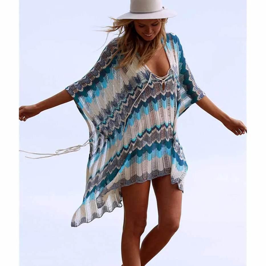 2025 New Beach Cover Up Bikini Crochet Knitted Tassel Tie Beachwear - Empire P.E