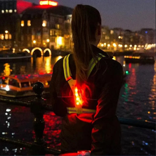 Safety Reflective LED Running Light Adjustable Cycling Vest