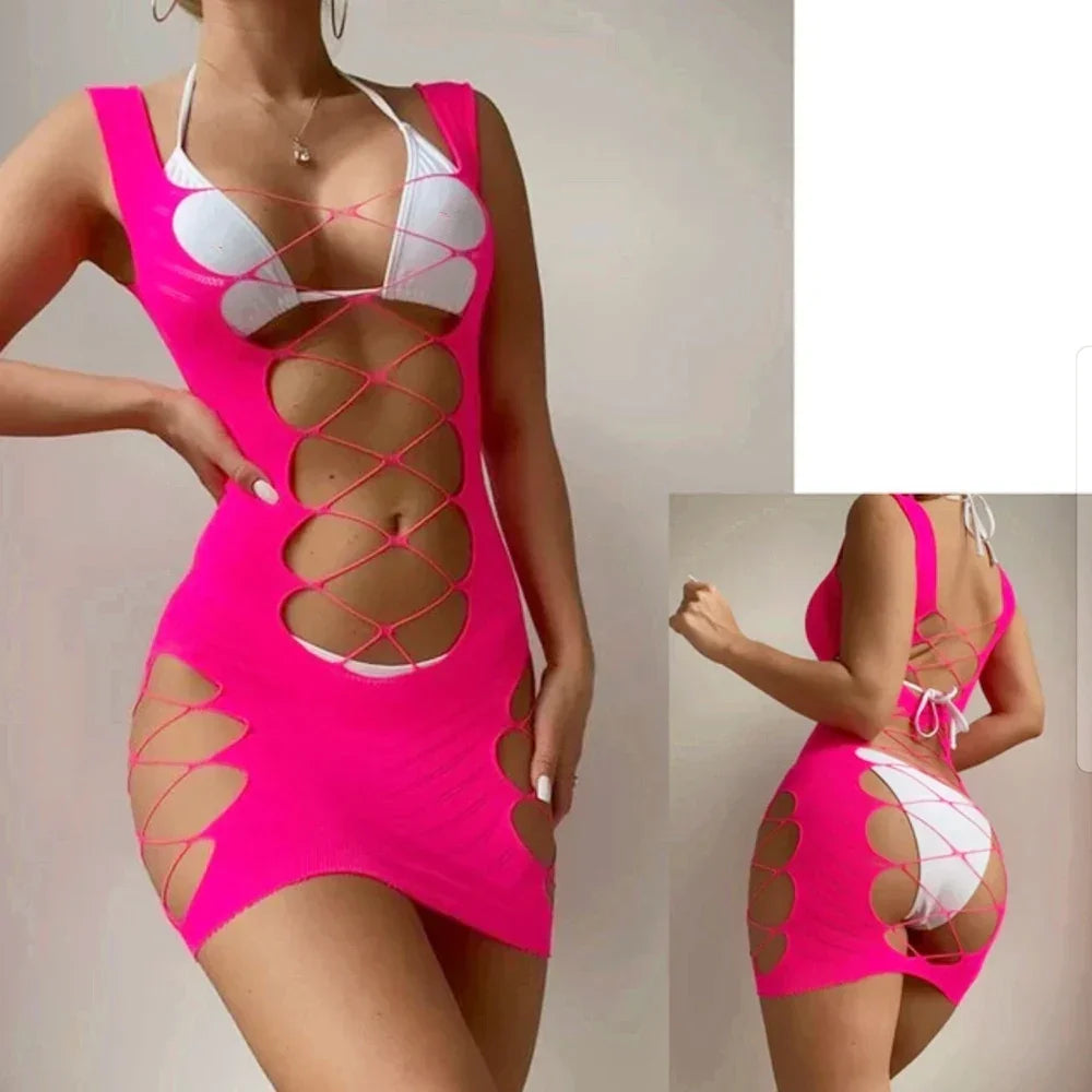Strapless See Through Sexy Tight Pencil Dress Mesh - Empire P.E