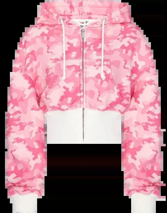 Y2K Fashion Pink Letter Graphic Zipper Sportswear Clothes - Empire P.E