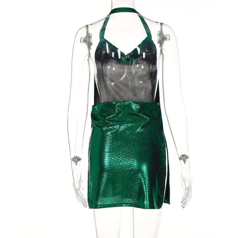 Elegant Short Dress with Hanging Neck Backless - Empire P.E