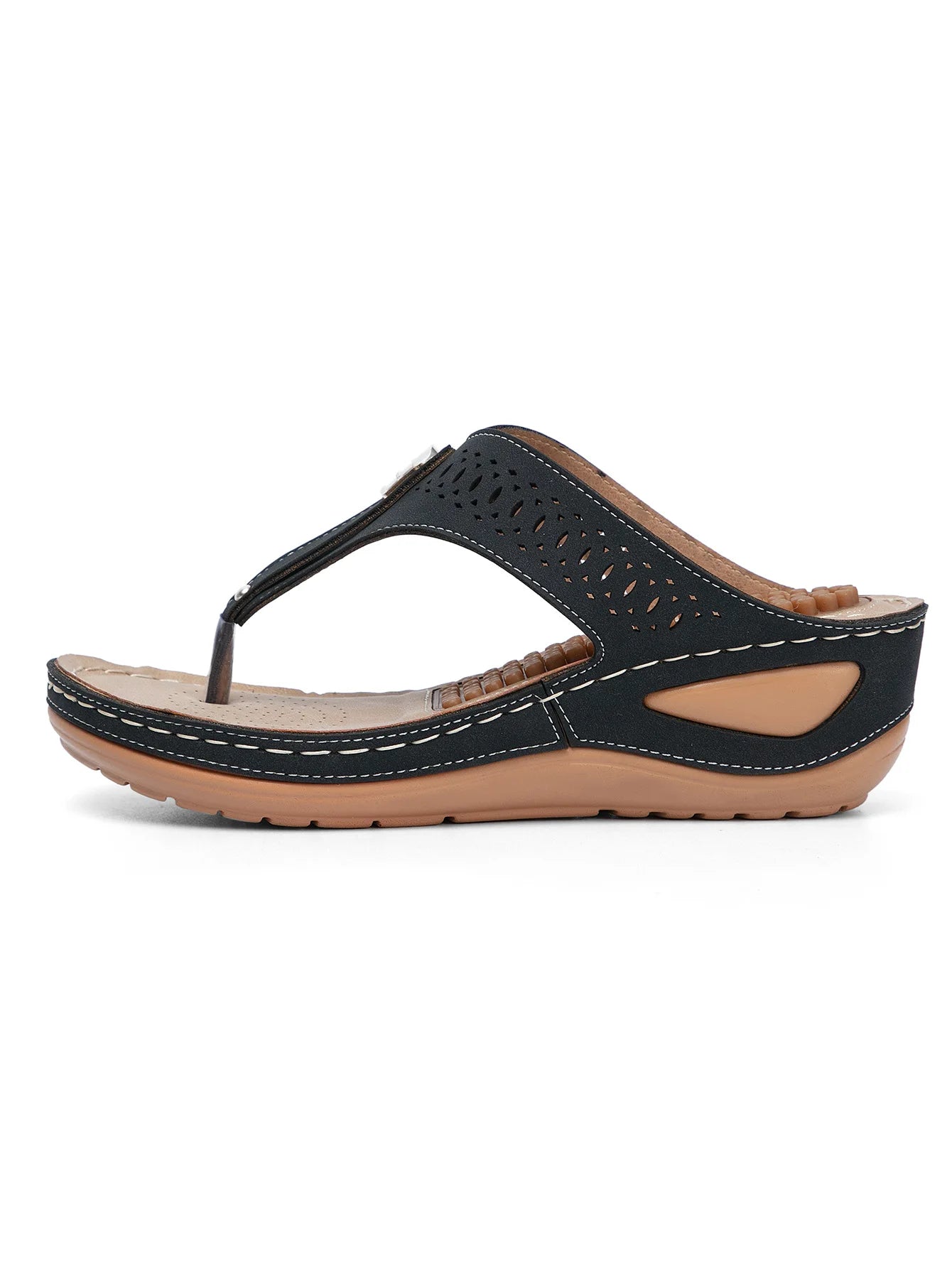 Women Sandals Summer Shoes Woman Flip Flop Flower Soft Casual Beach Sandals Slip-on Meassage Funtion Slides - Empire P.E
