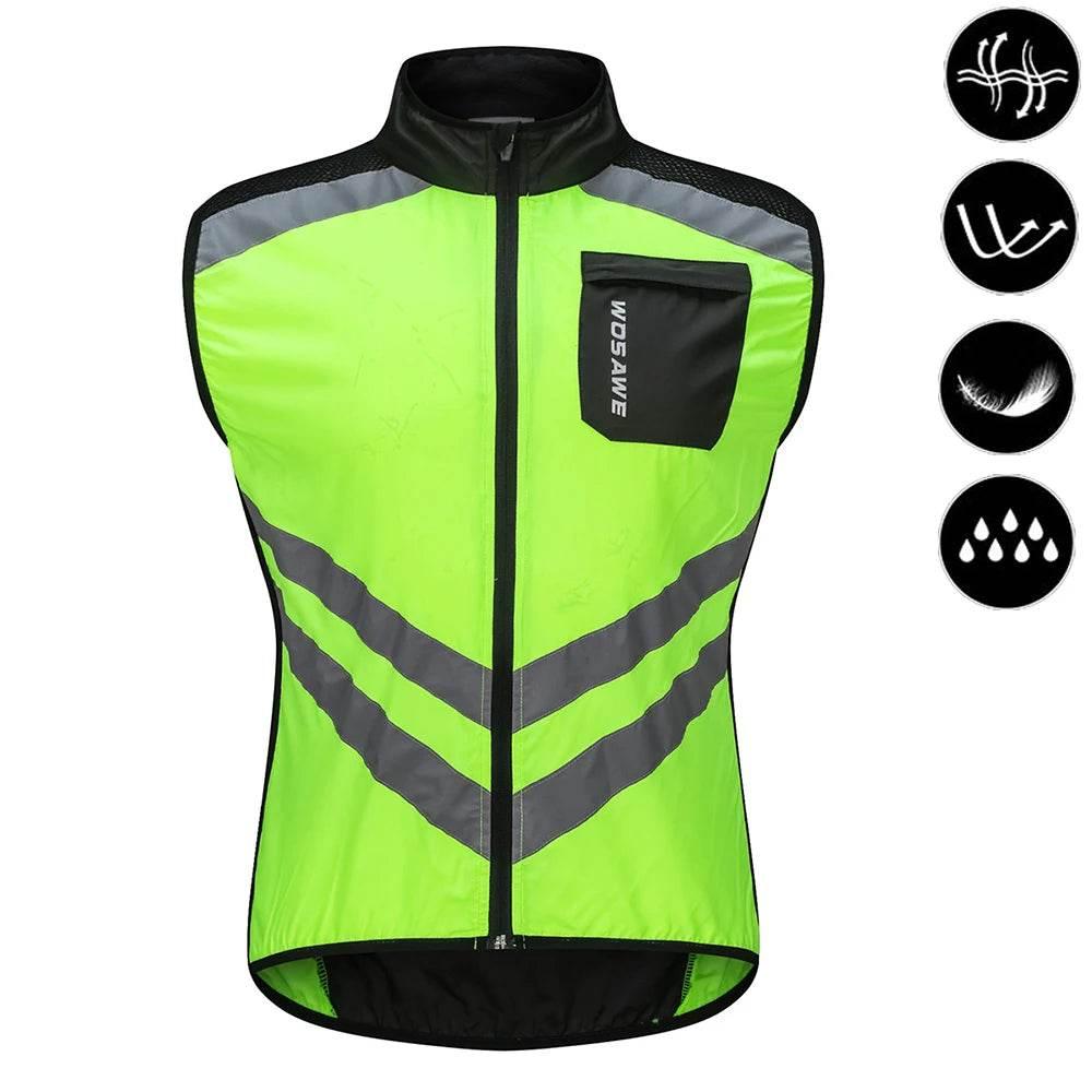 WOSAWE Cycling Vests Reflective Safety Vest Bicycle Sportswear Outdoor Running Breathable Jersey For Men Women Bike Wind Coat - Empire P.E