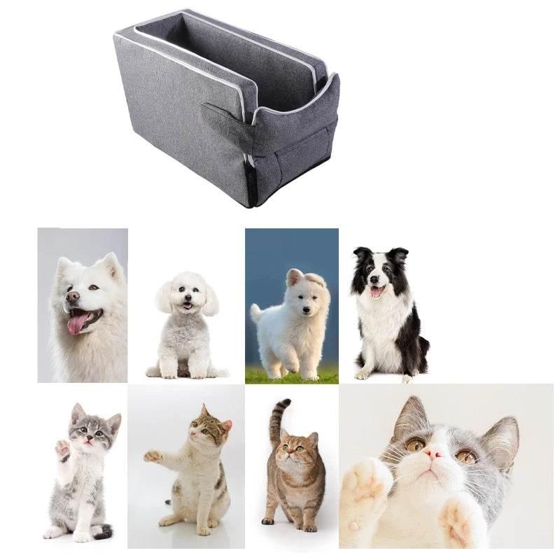 Car Center Console Pet Bed Mat Fiber Pet Safety Seat Essential for Cat & Do Travel Small pet car carrierNon-slip pet car s - Empire P.E
