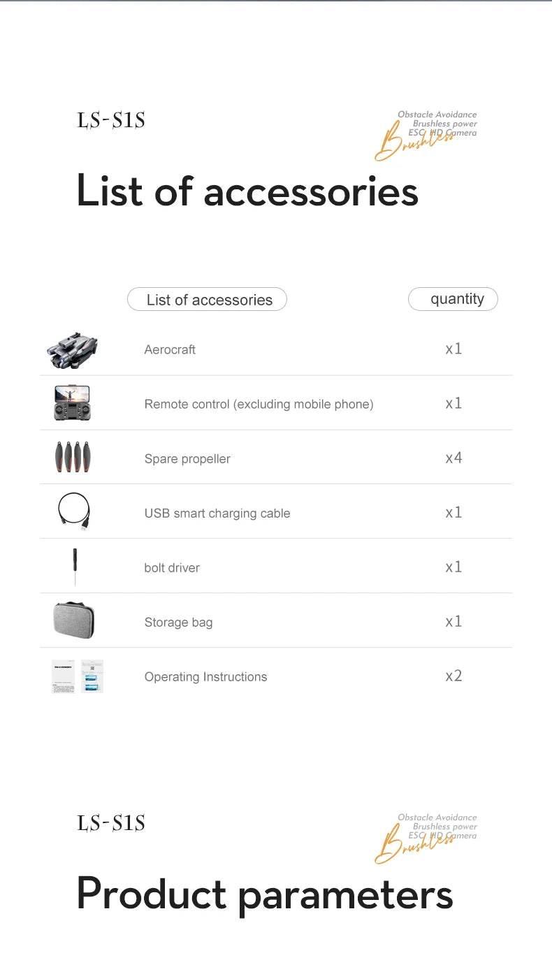 New S1S Mini Drone Caméra 8K Professional Brushless Motor Dron Obstacle Avoidance HD Dual Camera Foldable Quadcopter Toys - Empire P.E