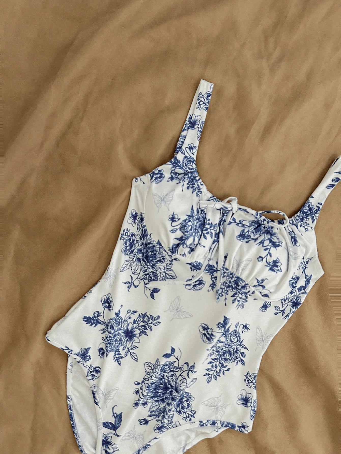 sexy blue and white printed halter jumpsuit - Empire P.E