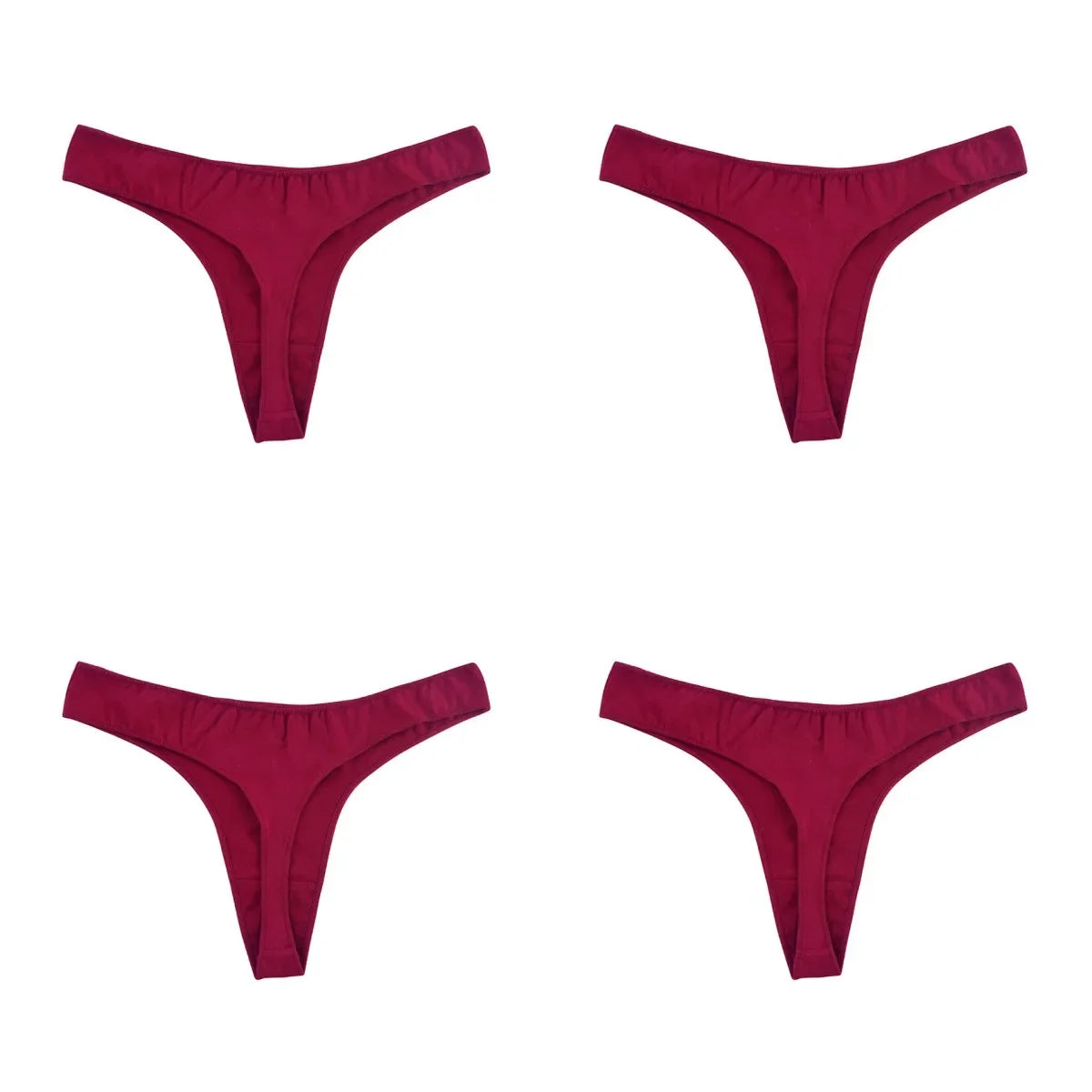 4Pcs/Set Cotton Thongs For Women Low Rise Panties - Empire P.E