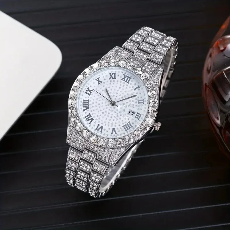 Cuban Bracelet & Men's Diamond Watch - Empire P.E