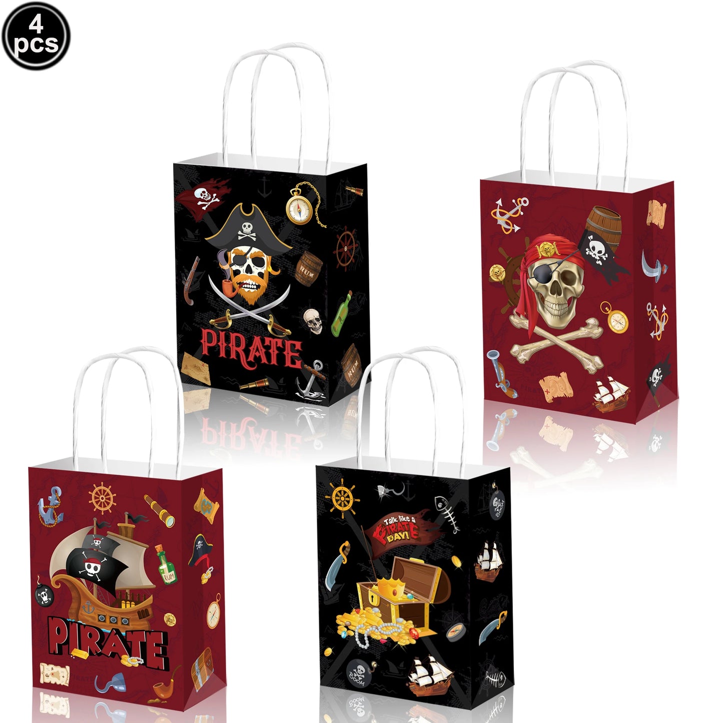 Pirate Party Decorations Dinner Plates Dessert Plates Cups Napkins Pirate Birthday Party Supplies for Kids Boys and Girls Party - Empire P.E