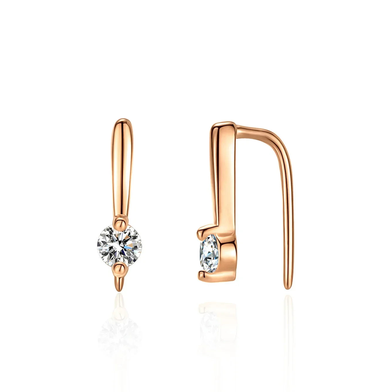 Moissanite Earrings Lab Diamond 925 Sterling Silver - Empire P.E