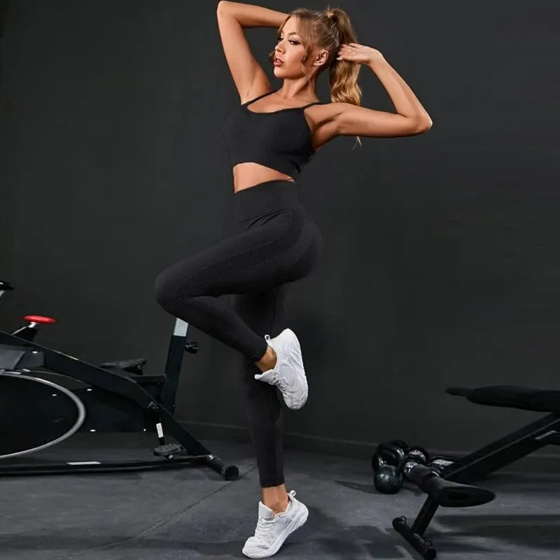 2 Pieces Women's Tracksuit Seamless Yoga Set - Empire P.E