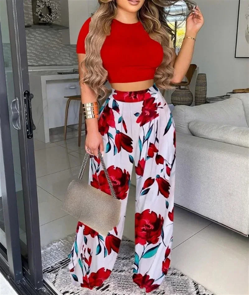 Women Print Pant Sets Two Piece Suit - Empire P.E