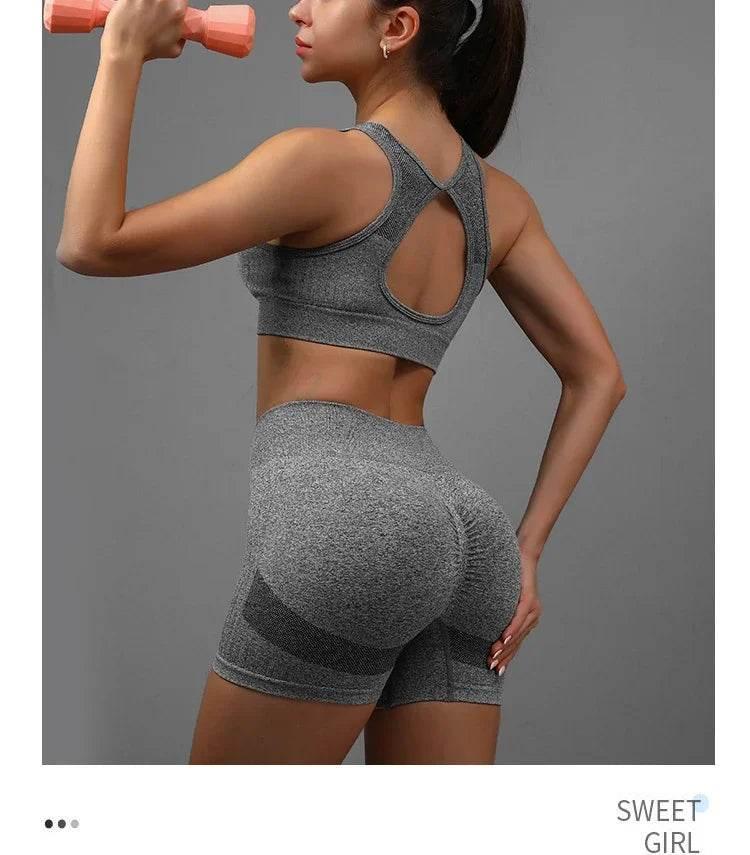 Yoga Suit Yoga Sports Underwear Women's Fitness Suit Vest Running Sports Yoga Shorts Set Yoga Set Workout Set - Empire P.E