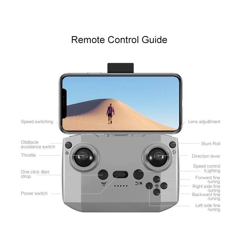 Xiaomi D16 Mini Drone with 180° Electric Adjustable 8K HD Camera WiFi Light Flow Drone Pocket Obstacle Avoidance Rc Quadcopter - Empire P.E