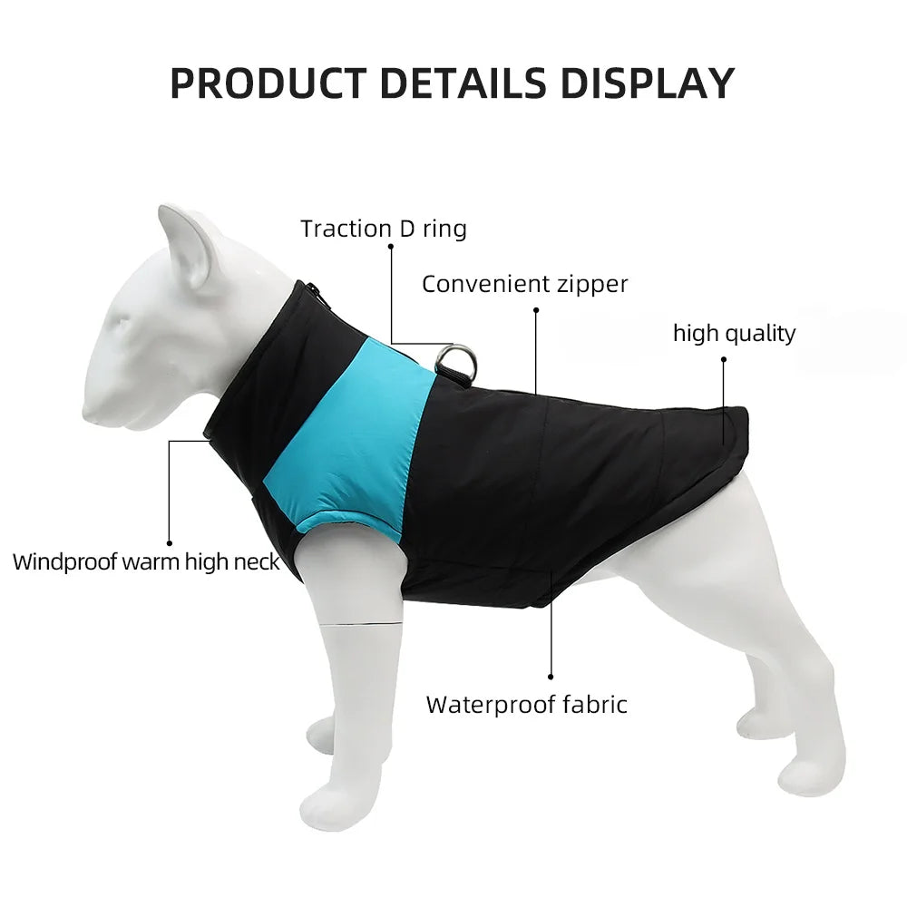 Winter Big Dog Waterproof Vest Jacket