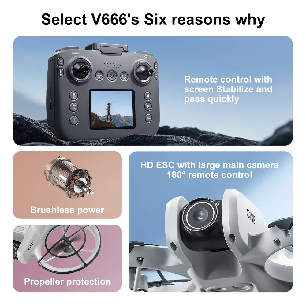 Xiaomi V666 Mini Drone 4K Professional Aerial 8k Dual Camera - Empire P.E