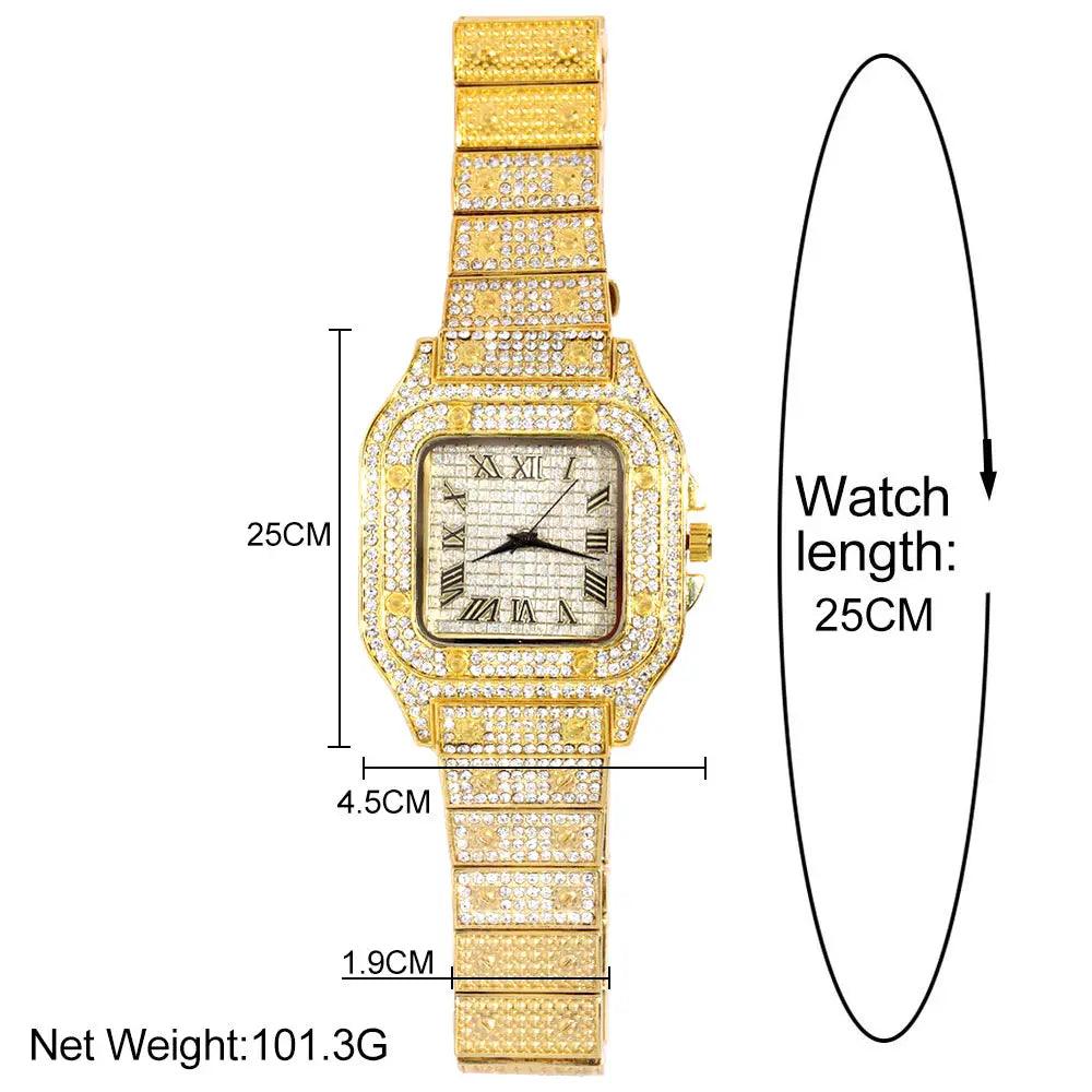 Necklace+Watch+Bracelet Hip Hop 14MM Cuban Link Chain - Empire P.E