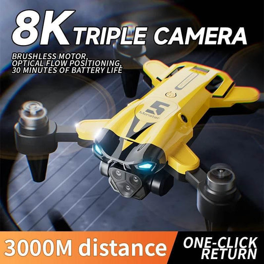 2024 New M5 Drone 8K Professional Triple Camera Brushless Motor Optical Flow Positioning Foldable Quadcopter RC Dron Toys Gifts - Empire P.E