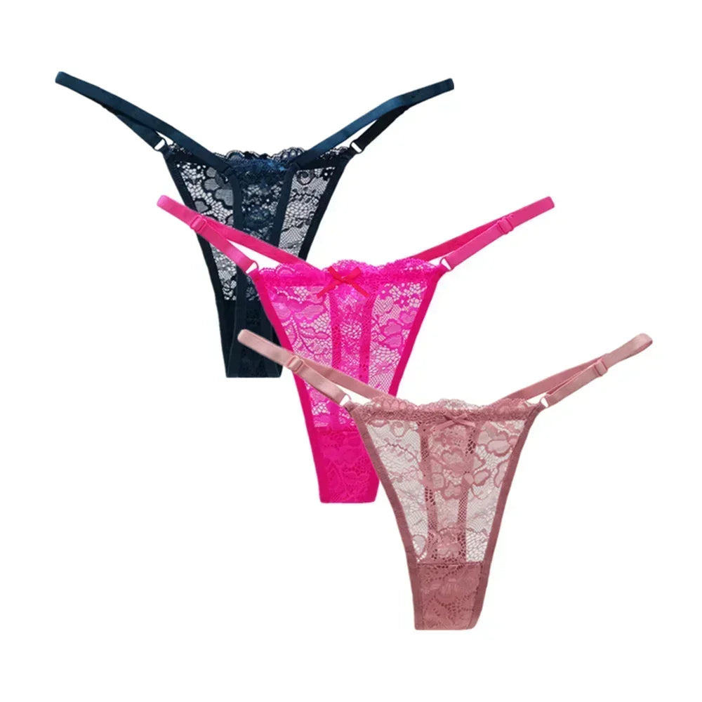 3pcs/set Adjustable Strap Mesh Thong - Empire P.E