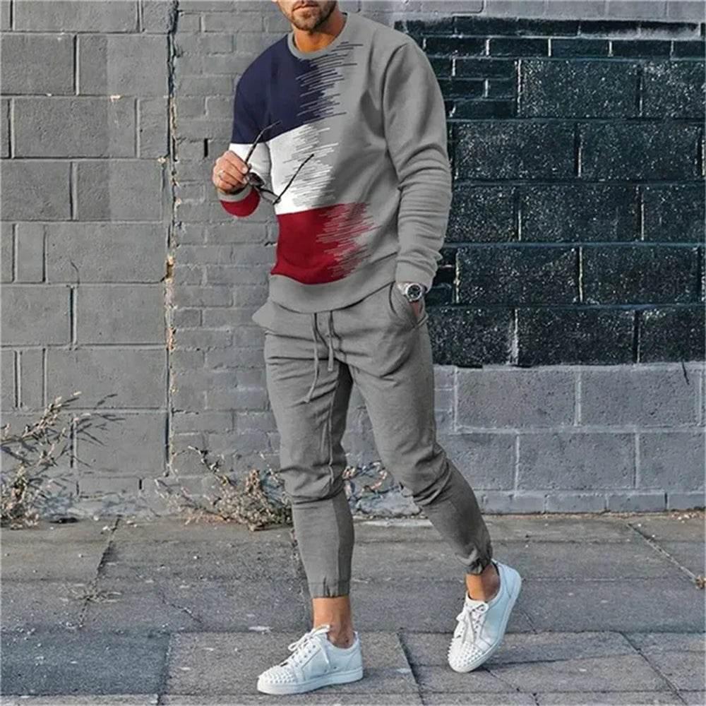 Autumn Casual Fashion 3D Print Men's Sportswear Set Long-Sleeved - Empire P.E