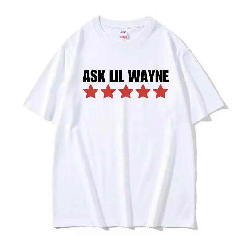 Rapper Ask Lil Wayne Printed Pattern Tshirt for Women's Casual High Quality Fashion Tshirt Top Clothing Oversized T-shirt - Empire P.E