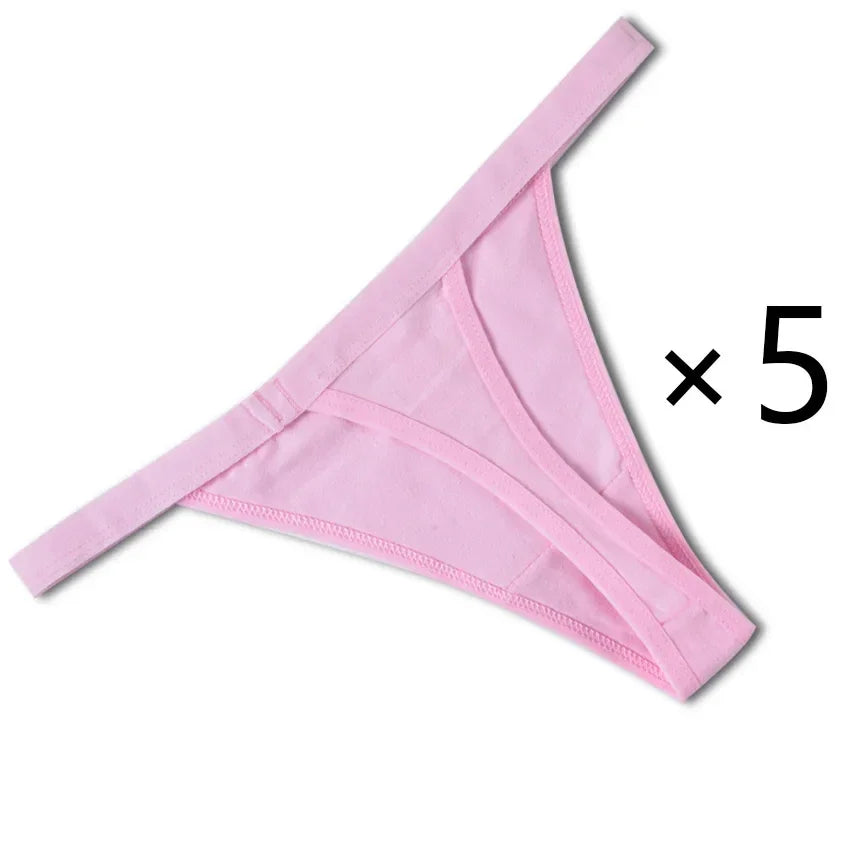 5PCS/Set Women Cotton G-string Panties Thongs Underwear - Empire P.E
