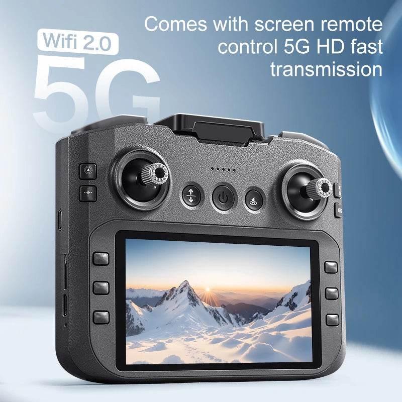 Drone with Camera Professional 4K HD Aerial Photography Dron GPS Return 4.5inch LCD Screen RC Quadcopter Three Camera Drone Toys - Empire P.E