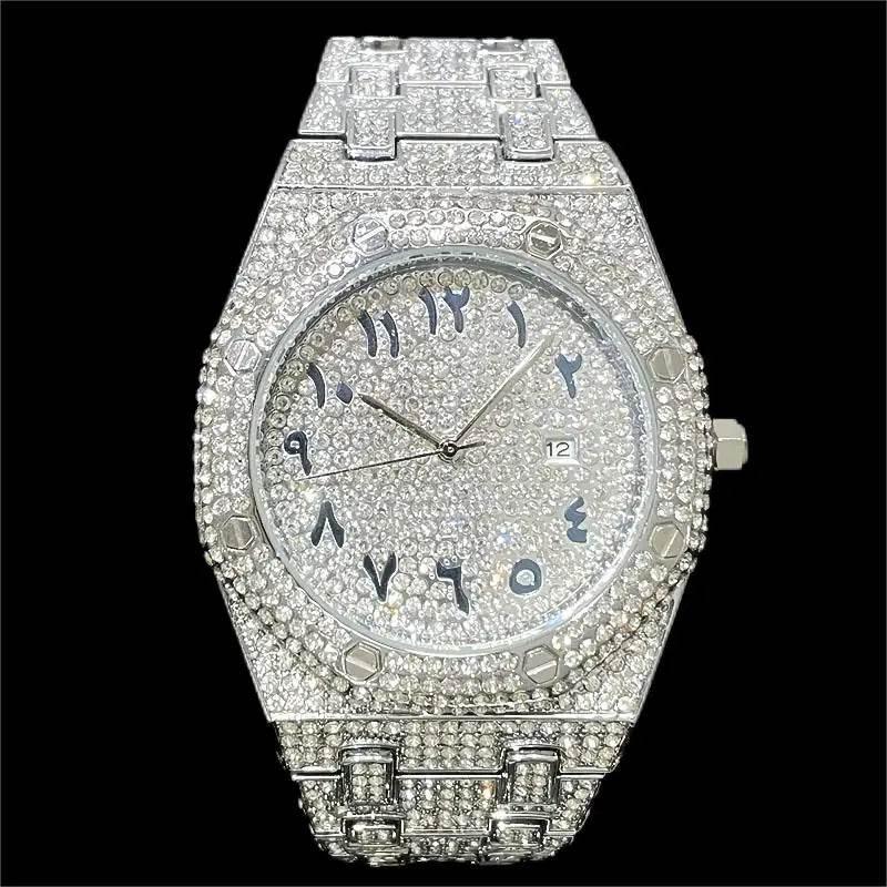 2023 New Arab Number Watch For Men Luxury Fully Diamond - Empire P.E