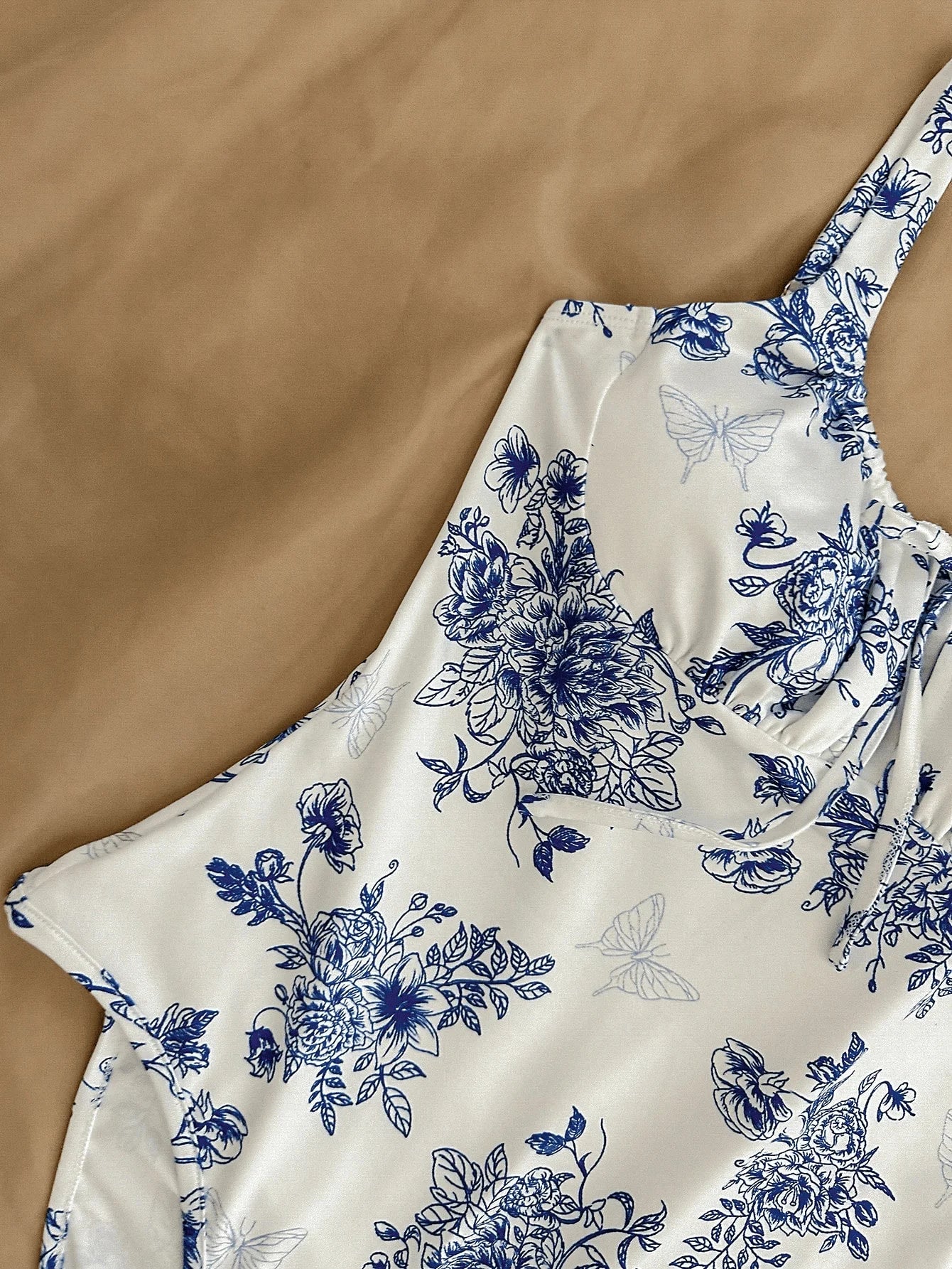 sexy blue and white printed halter jumpsuit - Empire P.E