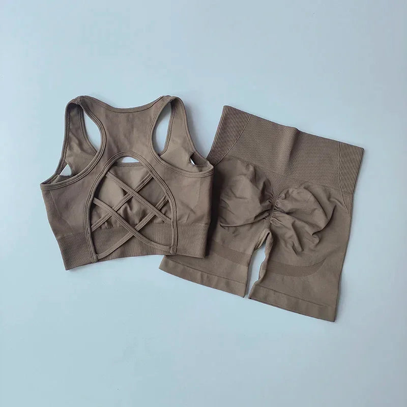 2 PCS Women's Seamless Yoga Set Sexy Sport - Empire P.E