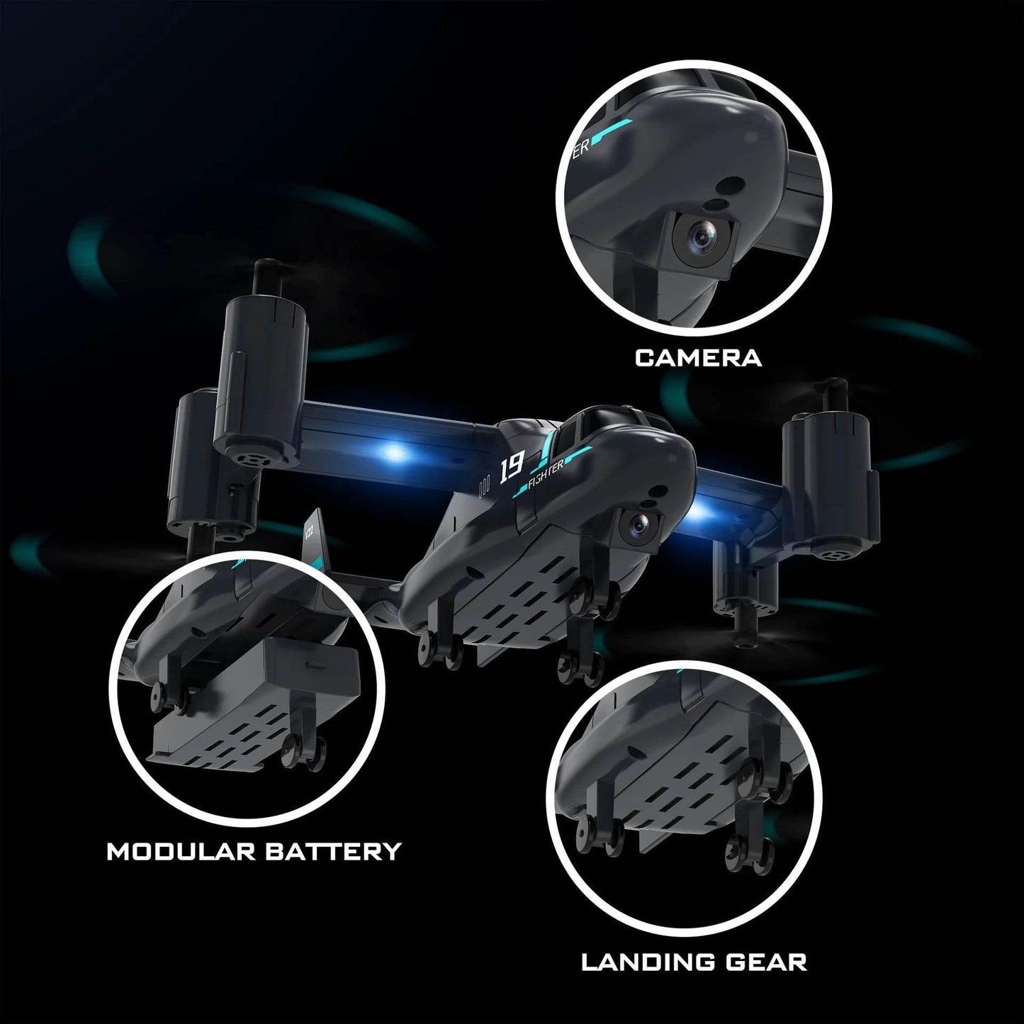 480P Remote Control Helicopter Drone Fighter Uav Land Air Mode Aircraft Brushless Motor Rc Aircraft for Children Kids Plane Toys - Empire P.E