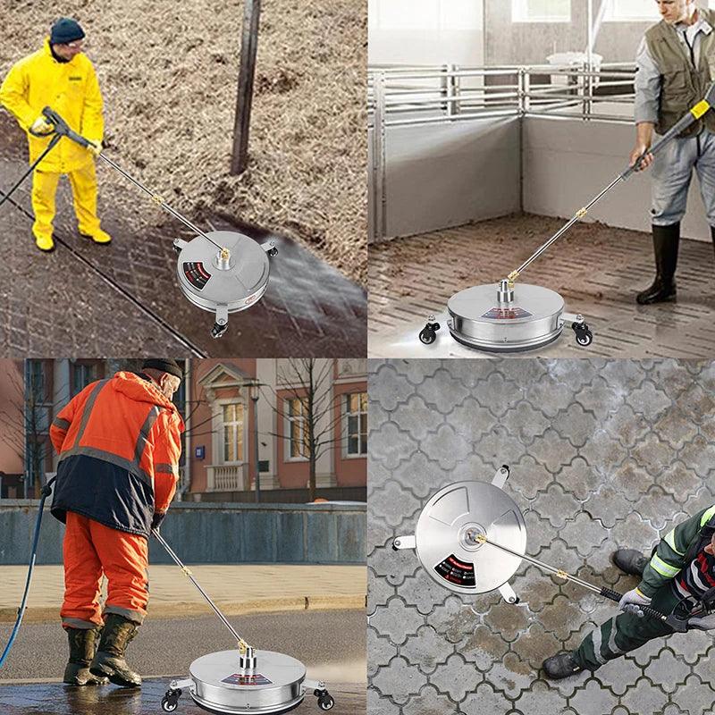 4000 PSI High Pressure Washer Surface Cleaner 15" Road Cleaner Stainless Steel Power Washer Accessory for Driveways Sidewalks - Empire P.E