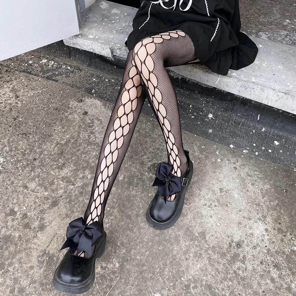 Floral Fishnet Sexy High Waist Open Crotch Lingerie - Empire P.E