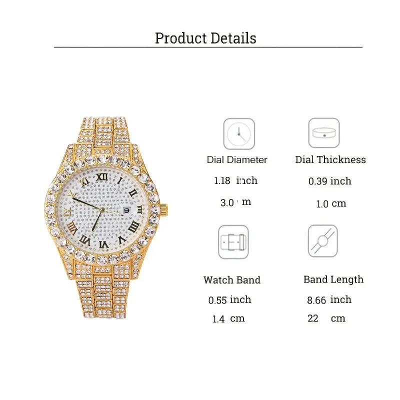 Cuban Bracelet & Men's Diamond Watch - Empire P.E