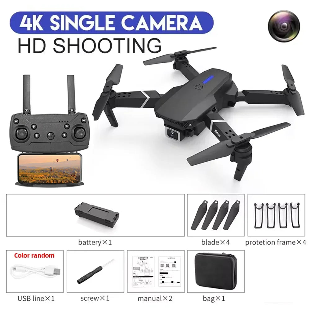 KDBFA 2024 New E88 Pro WIFI FPV Drone Wide Angle HD 4K 1080P Camera - Empire P.E