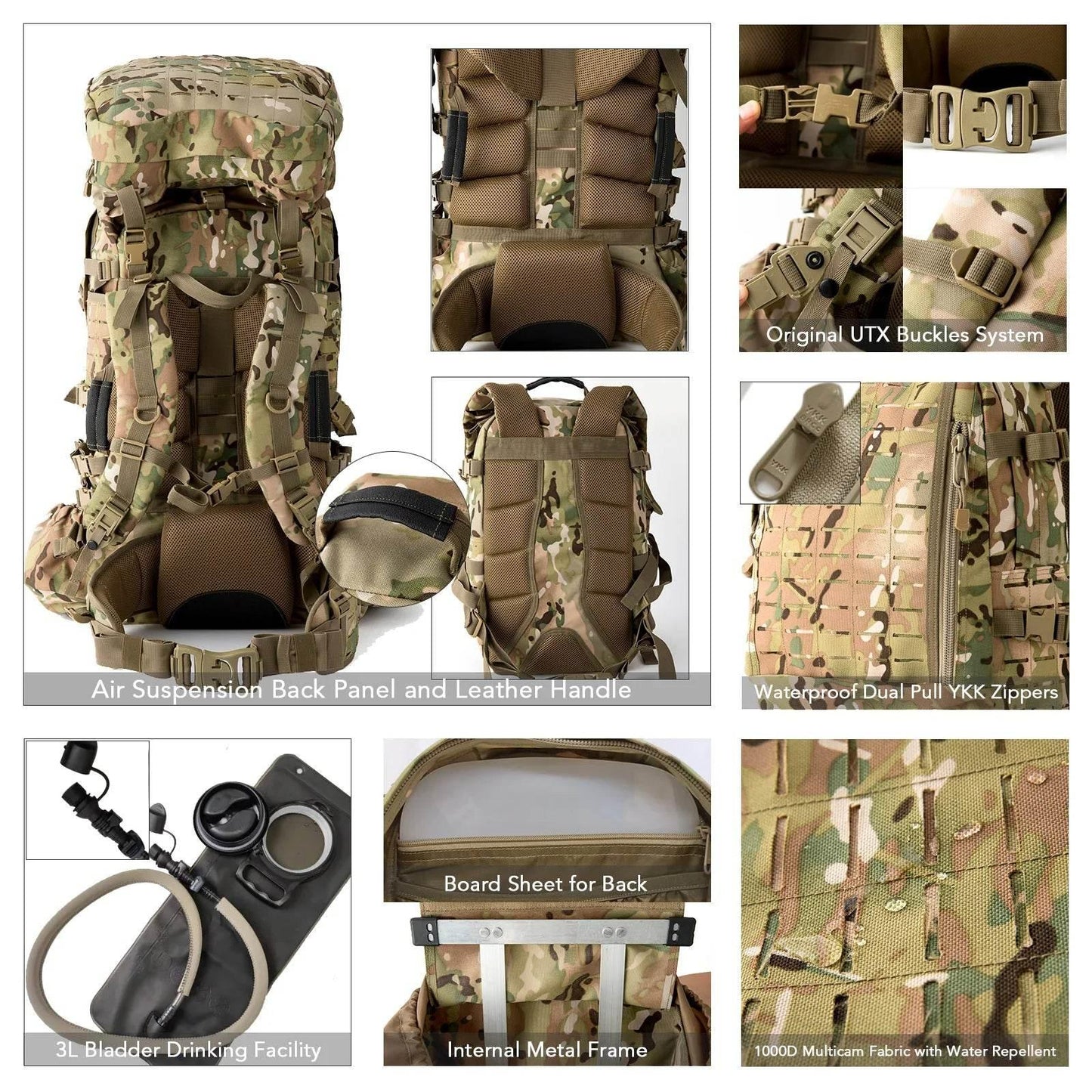 Military ILBE Army Large Rucksack with Detacheable Tactical Assault Backpack - Empire P.E