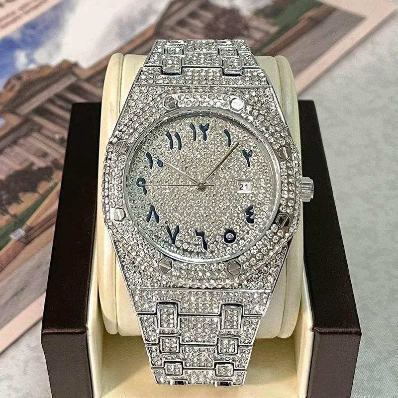 2023 New Arab Number Watch For Men Luxury Fully Diamond - Empire P.E