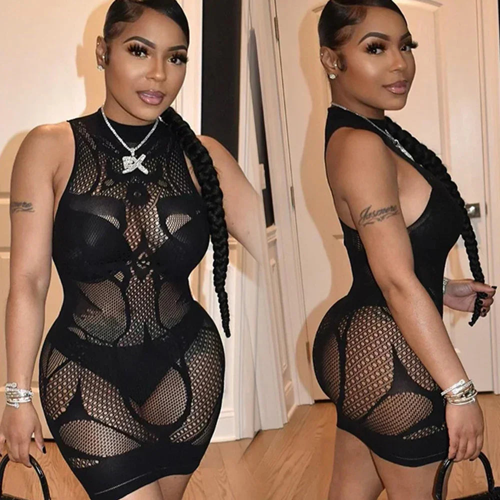 Strapless See Through Sexy Tight Pencil Dress Mesh - Empire P.E
